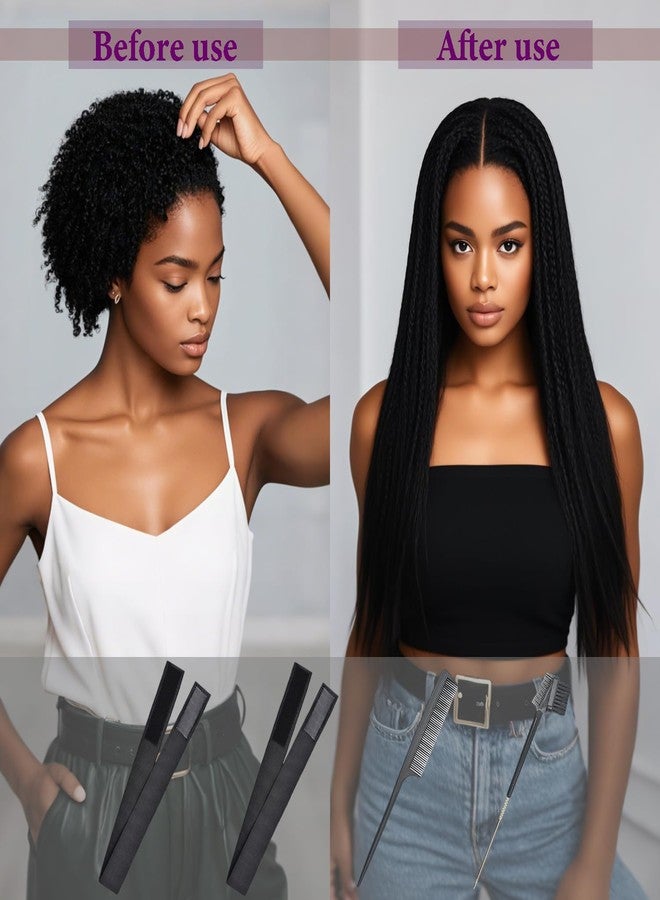 YTBYT 2 Pcs Wig Bands Lace Melting Bands Wig Elastic Bands with Combs and Hair Brush for Lace Front Wigs (Width 1 Inch) - Image 5